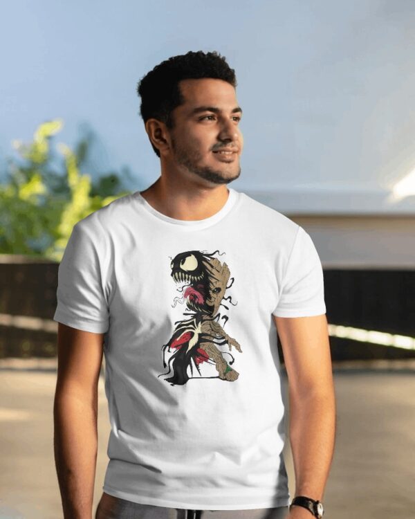 groot white superhero tshirt