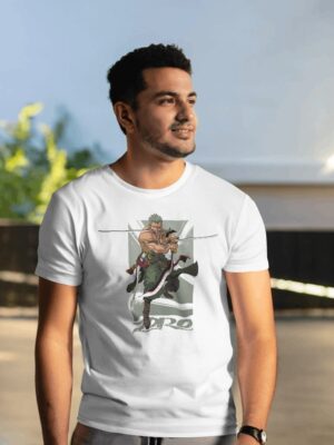 zoro regular print anime white tshirt