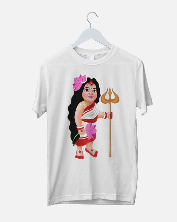 little durga maa printed t-shirt white