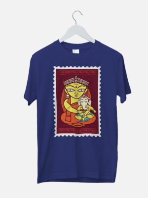 durga ganesh tshirt blue