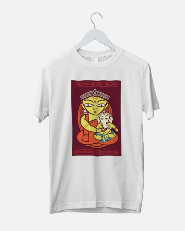 durga ganesh tshirt white