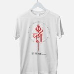 durga ma asche bengali printed t-shirt white